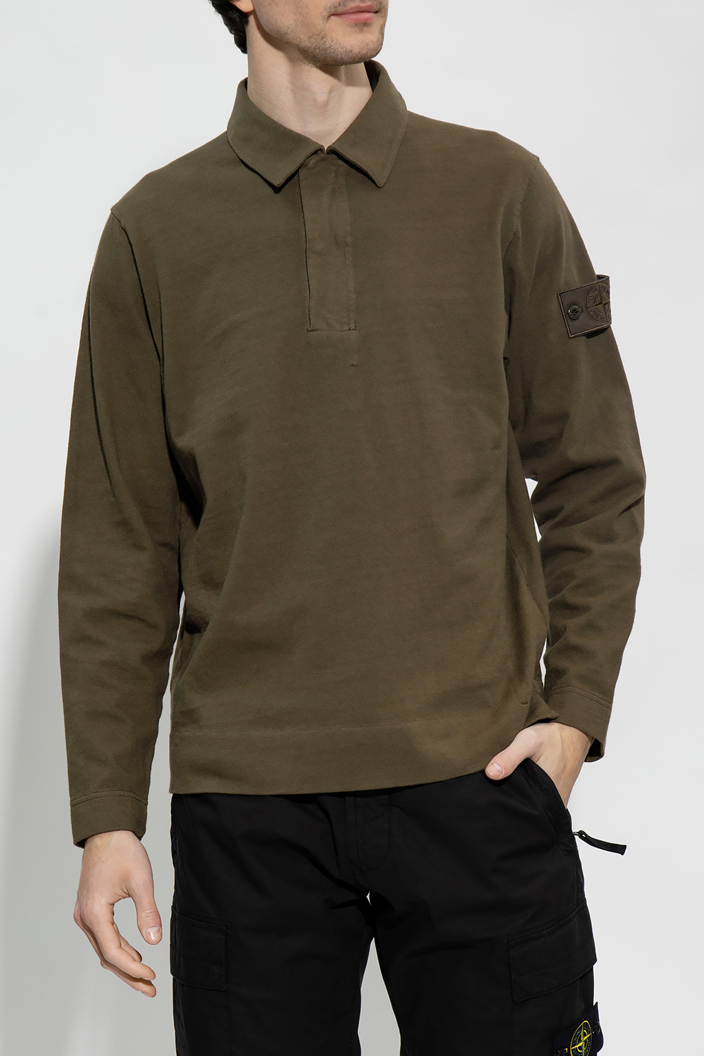 Stone island outlet long sleeve polo